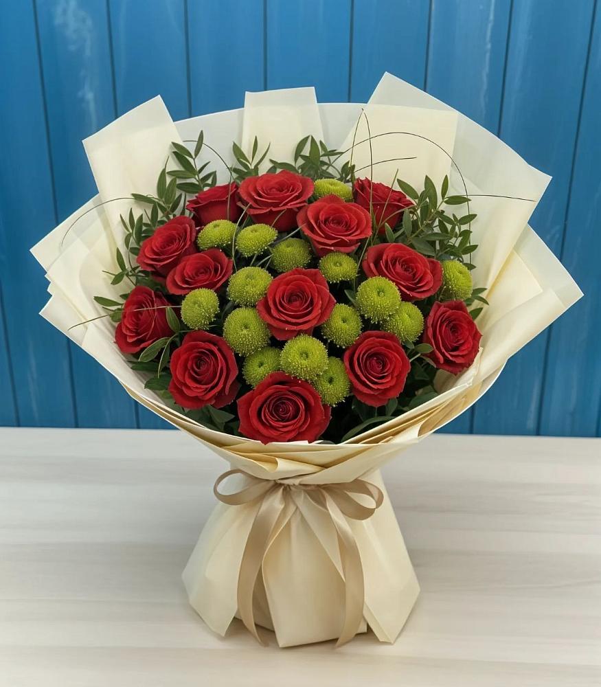 Букет Стихотворение в Костроме Букет цветов из: Розы и Хризантемы в Костроме