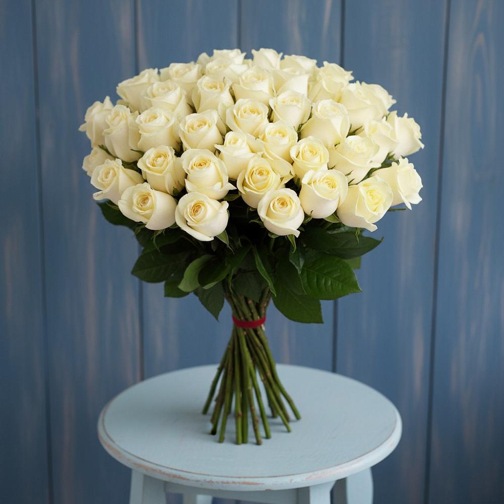 51 Белая роза Эдлесс Лав в Костроме Букет 51 Белая роза Эдлесс Лав в Костроме