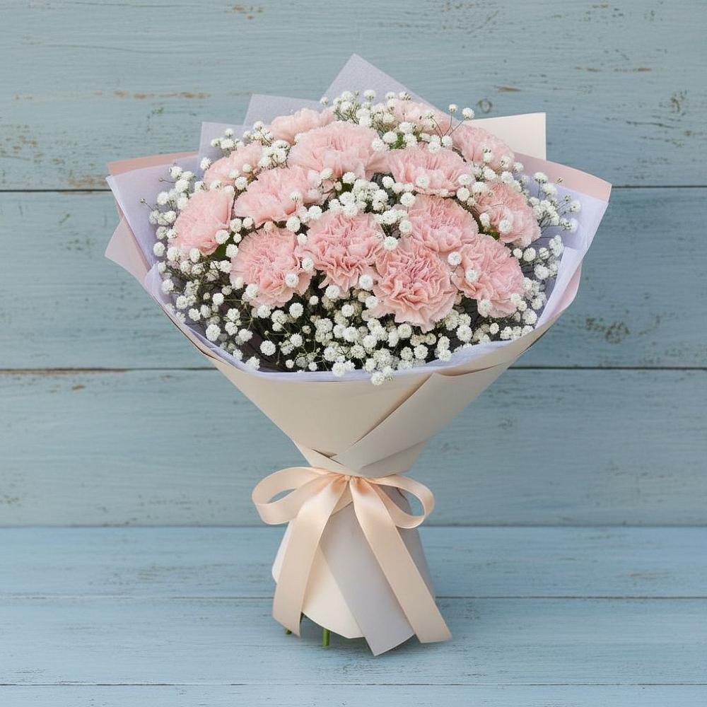 Букет Нежность рассвета в Костроме Букет цветов из: Гвоздики в Костроме