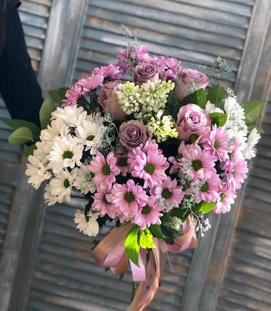 Букет цветов из: Хризантемы и Розы в Костроме