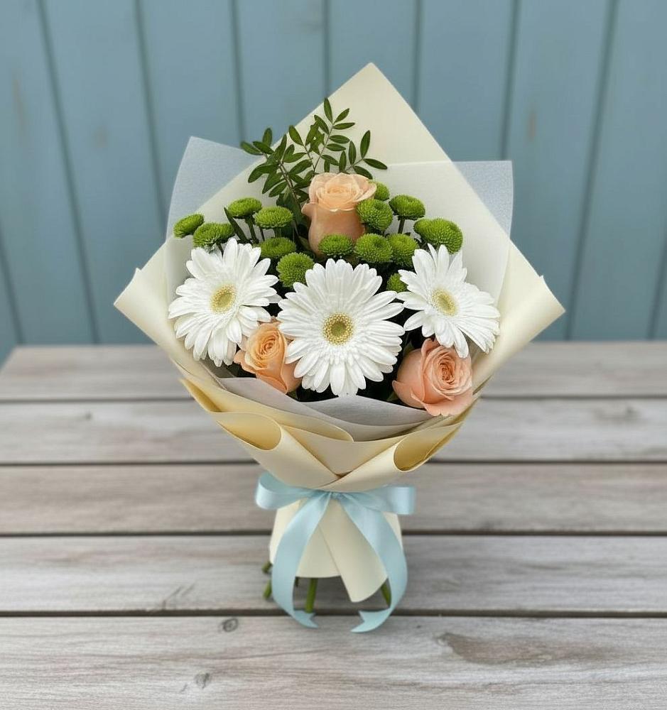 Букет цветов из: Герберы, Розы и Хризантемы в Костроме