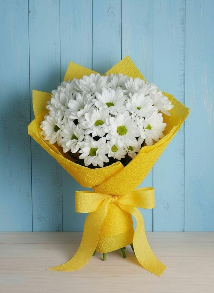 Букет Застенчивые лепестки в Костроме Букет цветов из: Хризантемы в Костроме