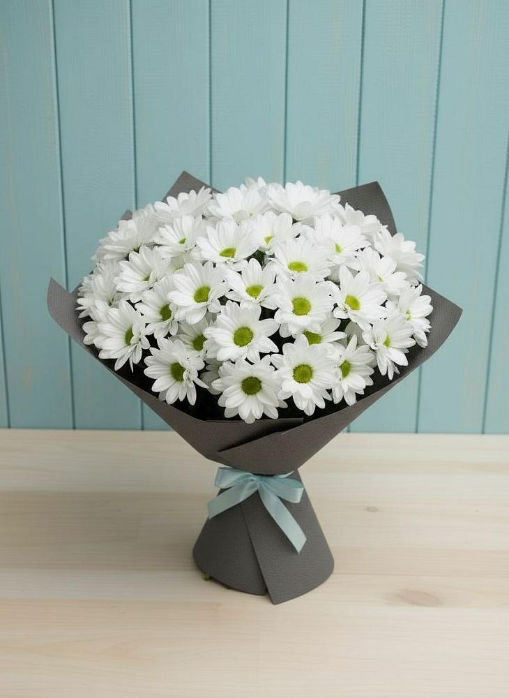 Букет белые хризантемы в Костроме Букет цветов из: Хризантемы в Костроме