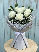 Букет из белых роз в Костроме Букет цветов из:  Розы в Костроме