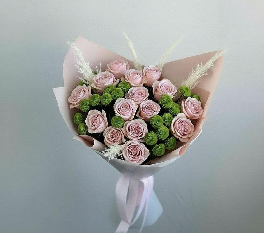 Букет доброе утро в Костроме Букет цветов из: Розы и Хризантемы в Костроме