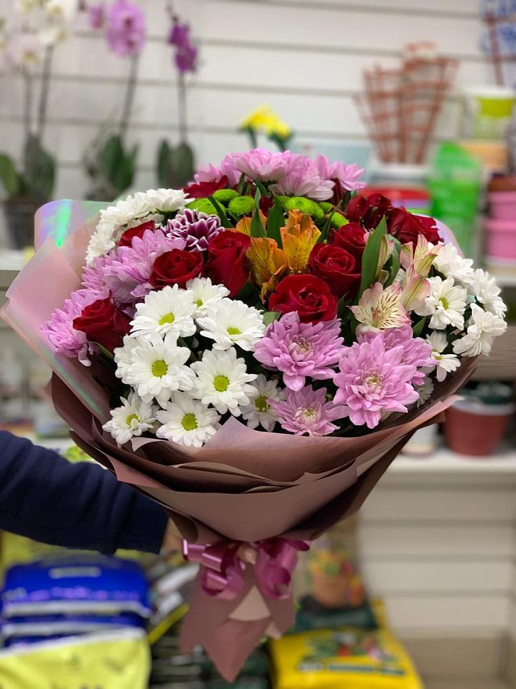 Букет цветов из: Розы, Хризантемы и Альстромерии в Костроме