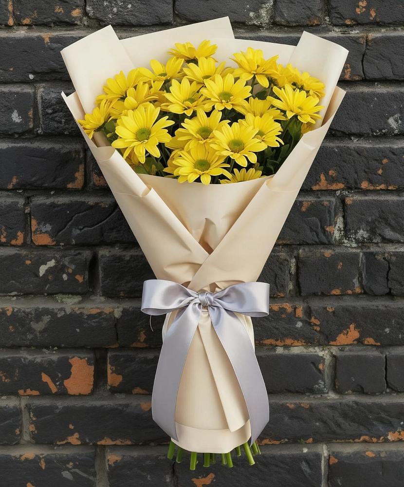 Букет Желтое настроение в Костроме Букет цветов из: Хризантемы в Костроме