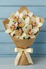 Букет 7 белых орхидей в Костроме Букет цветов из:  Орхидеи и Розы в Костроме